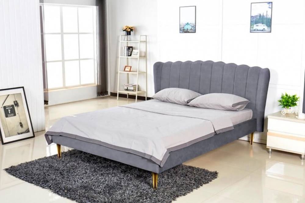 OKAY nábytok Čalúnená posteľ Florence 160x200, sivá, vrátane roštu, značky OKAY nábytok