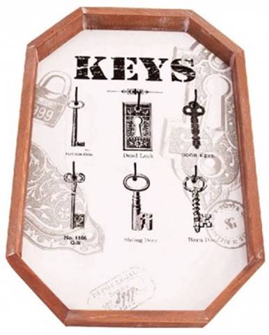 Nástenný panel na kľúče so 6 háčikmi