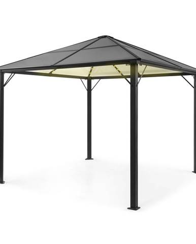 Blumfeldt Pantheon Solid Sky Ambient Solar, pavilón so sivou strechou, 3 × 3 m, polykarbonát, hliník
