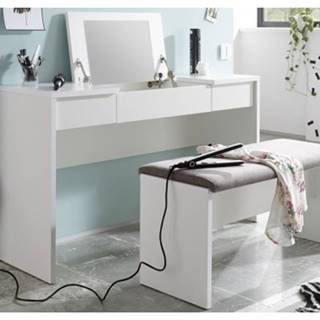 ASKO - NÁBYTOK Toaletný stolík s lavicou Lipstick, biely, značky ASKO - NÁBYTOK