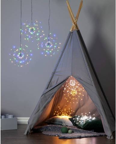 Závesná svietiaca LED dekorácia Star Trading Hanging Firework Dark Rainbow, ø 26 cm