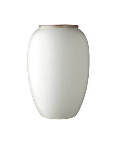 Krémovo-biela kameninová váza Bitz Basics Cream, výška 50 cm