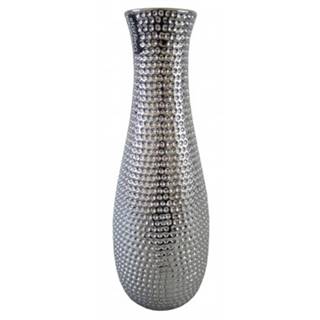 ASKO - NÁBYTOK Váza Modern 36 cm, strieborná, tepaný vzhľad, značky ASKO - NÁBYTOK