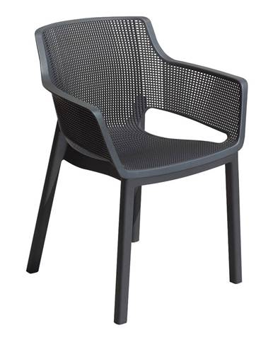 Metalickysivá záhradná stolička Keter Elisa