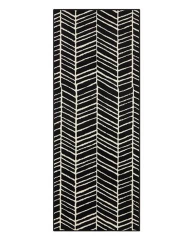 Čierny behúň Ragami Velvet, 80 x 250 cm