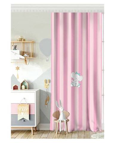 Ružový záves s prímesou bavlny Minimalist Home World, 140 x 260 cm