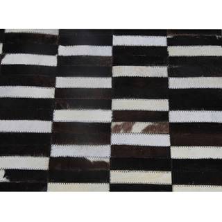 Kondela KONDELA Luxusný kožený koberec, hnedá/čierna/biela, patchwork, 171x240, KOŽA TYP 6, značky Kondela