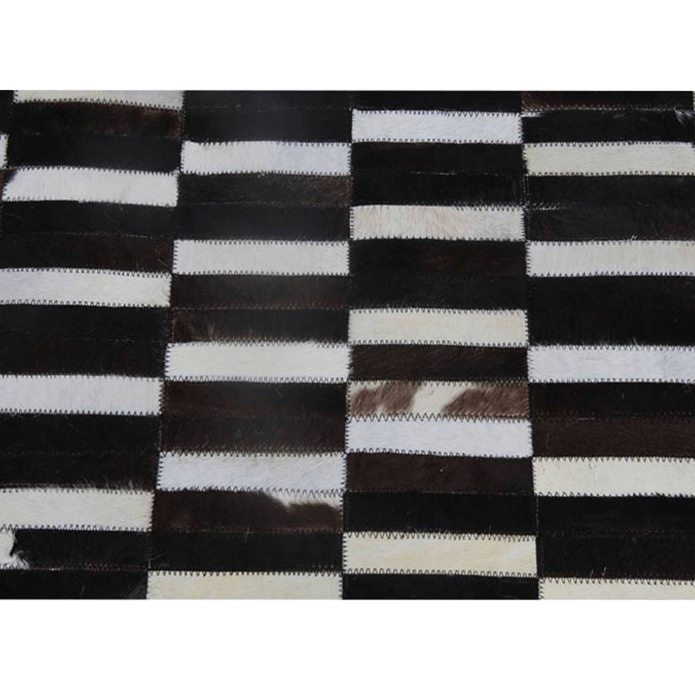 Kondela KONDELA Luxusný kožený koberec, hnedá/čierna/biela, patchwork, 171x240, KOŽA TYP 6, značky Kondela