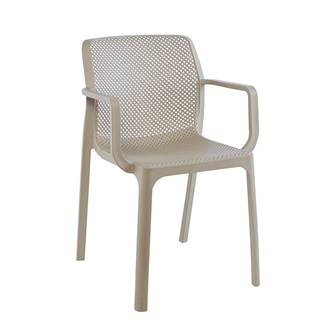 Kondela Stohovateľná stolička sivohnedá taupe/plast FRENIA P1 poškodený tovar, značky Kondela