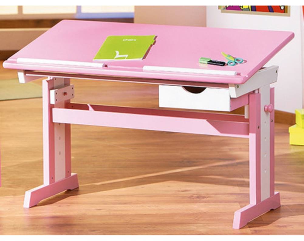 ASKO - NÁBYTOK Písací stôl Cecilia, ružový/biely, značky ASKO - NÁBYTOK