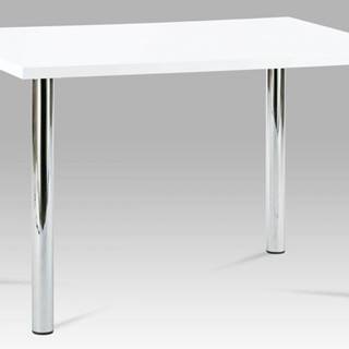 AUTRONIC  AT-1914B WT jedálenský stôl 120x75cm, vysoký lesk biely, chróm, značky AUTRONIC