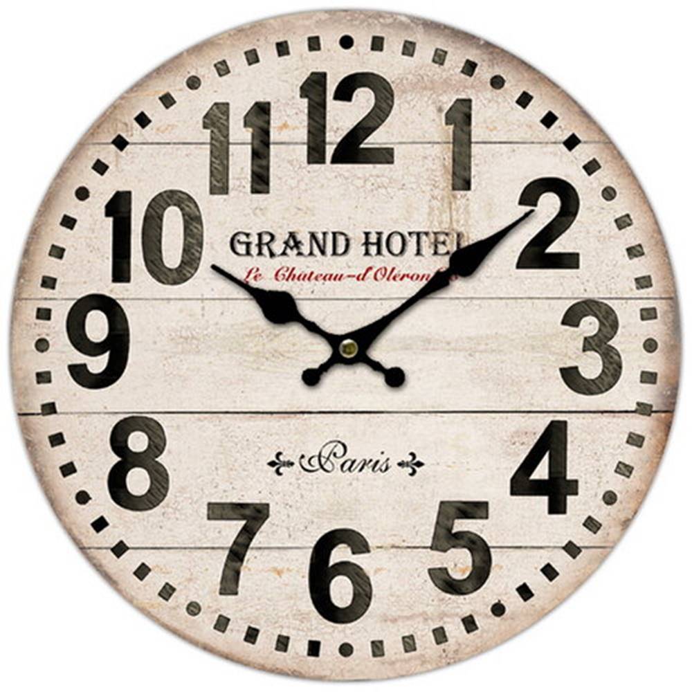 Rolser Drevené nástenné hodiny Grand hotel Paris, pr. 34 cm, značky Rolser