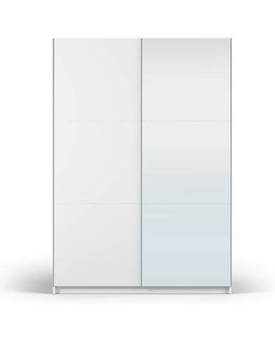 Biela šatníková skriňa so zrkadlom a s posuvnými dverami 151x215 cm Lisburn - Cosmopolitan Design