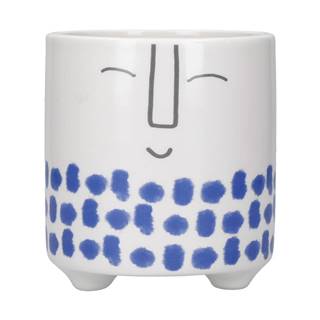 Kitchen Craft Bielo-modrý keramický hrniec  Happy Face, značky Kitchen Craft