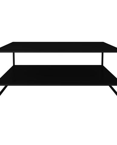 Čierny kovový konferenčný stolík Canett Lite, 100 x 50 cm
