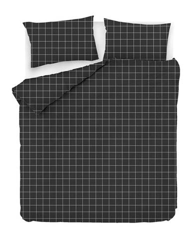Čierne predĺžené bavlnené obliečky na dvojlôžko 200x220 cm Piga - Mijolnir