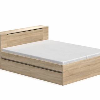 DREVONA Manželská posteľ dub bardolíno 160 cm REA AMY, značky DREVONA