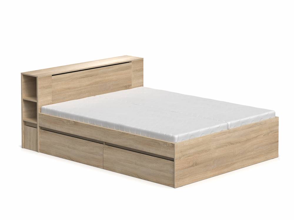 DREVONA Manželská posteľ dub bardolíno 160 cm REA AMY, značky DREVONA