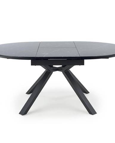 Stôl Vertigo 130/180 Čierna Marmur/Čierna